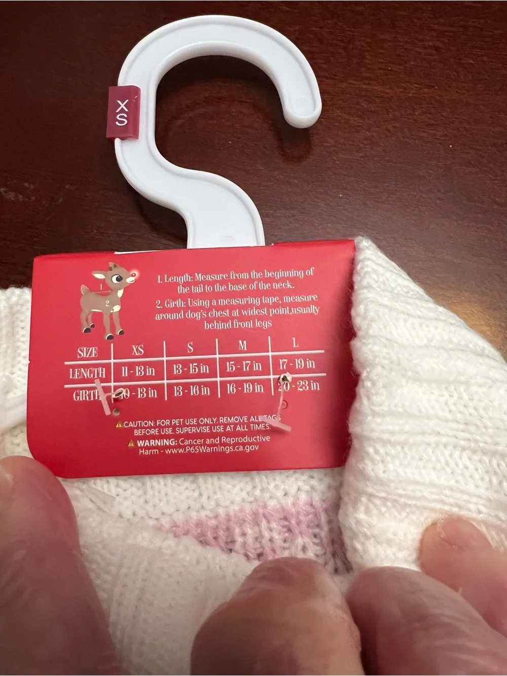 Clarice Knit Dog Sweater - Pink Reindeer Design